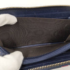 Gucci Round Zipper Long Wallet Interlocking G Heart Pattern Leather Navy — view 8