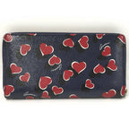 Gucci Round Zipper Long Wallet Interlocking G Heart Pattern Leather Navy — view 3