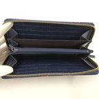 Gucci Round Zipper Long Wallet Interlocking G Heart Pattern Leather Navy — view 2