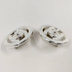 Chanel Earrings Coco Mark Turnlock Plated Silver 97 — view 4