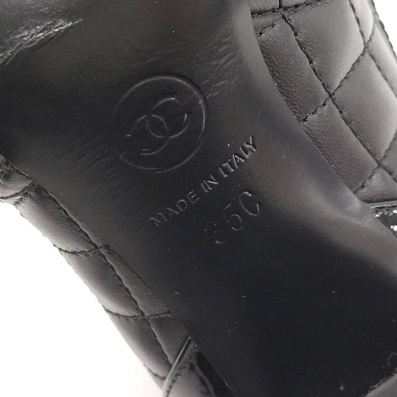 Chanel Chain Ankle Boots Leather Black Size 35 — view 9