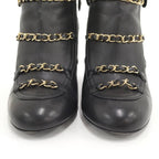 Chanel Chain Ankle Boots Leather Black Size 35 — view 6