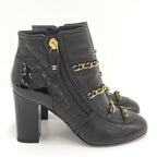 Chanel Chain Ankle Boots Leather Black Size 35 — view 3