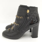 Chanel Chain Ankle Boots Leather Black Size 35 — view 2