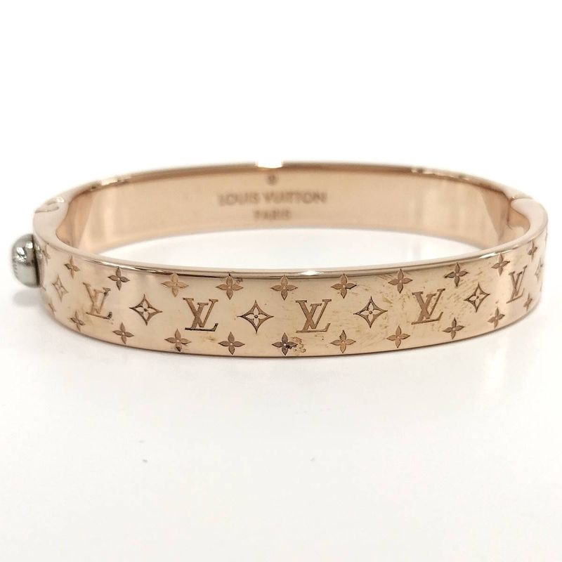 Louis Vuitton Cuff Nanogram Bracelet S Size Plated Silver Pink — view 4