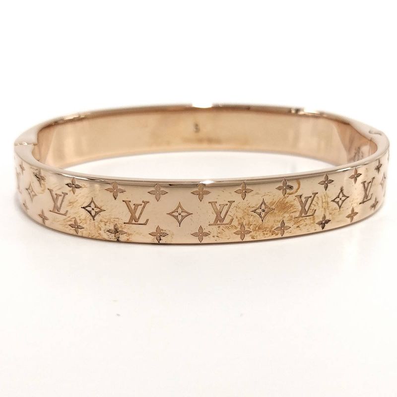 Louis Vuitton Cuff Nanogram Bracelet S Size Plated Silver Pink — view 5