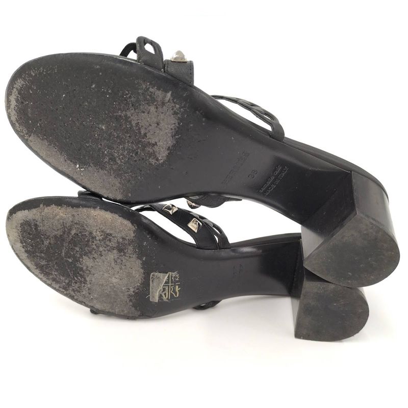 Hermes Sandals Ajaccio Chaine D'ancre Leather Black Size 38 — view 8