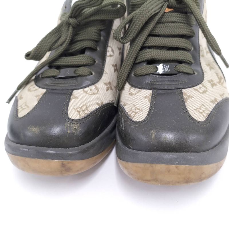 Louis Vuitton Sneakers Monogram Mini Canvas Leather Brown Black Size 36 1 2 — view 5