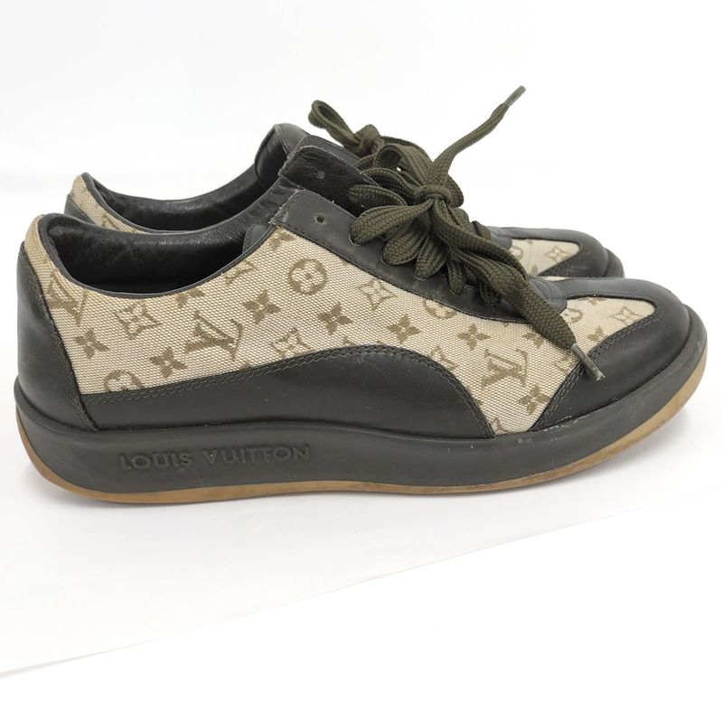 Louis Vuitton Sneakers Monogram Mini Canvas Leather Brown Black Size 36 1 2 — view 3
