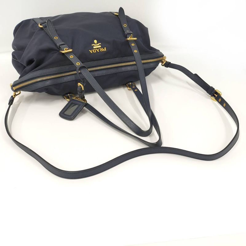 Prada 2 way Shoulder Bag Nylon Navy 1 Bg253 — view 4