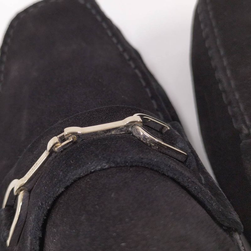 Gucci Loafers Horsebit Suede Black — view 8