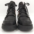 Gucci Ankle Boots Interlocking G Lace Up Short Size 5 1 2 Leather Black — view 4