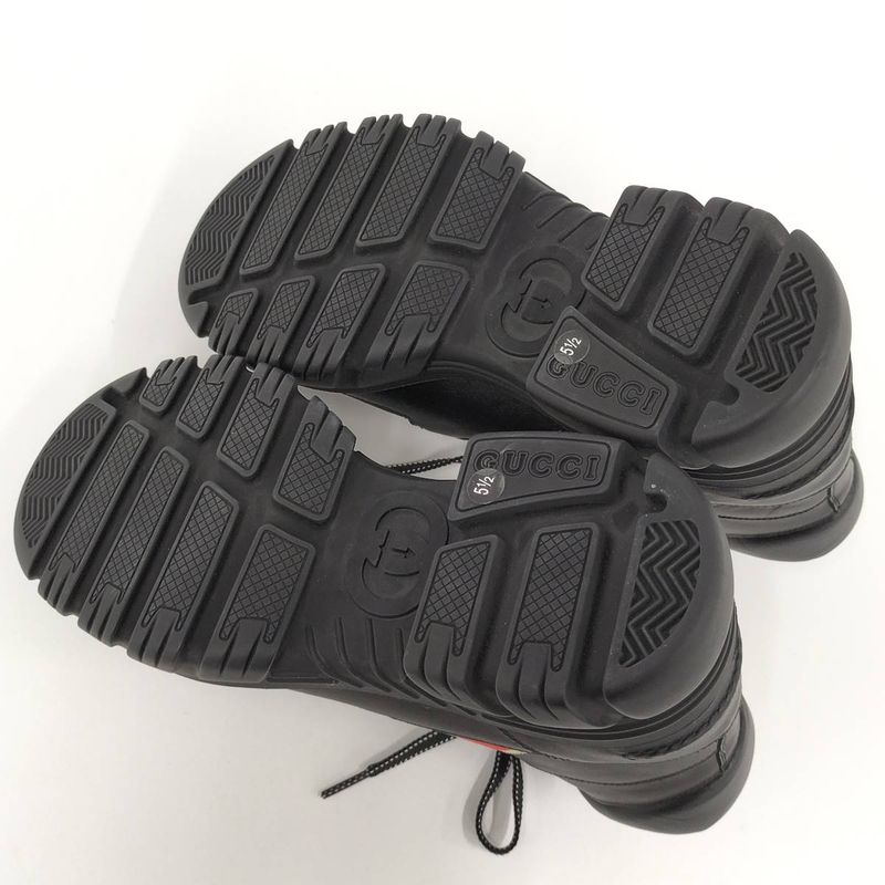 Gucci Ankle Boots Interlocking G Lace Up Short Size 5 1 2 Leather Black — view 7