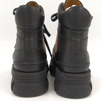 Gucci Ankle Boots Interlocking G Lace Up Short Size 5 1 2 Leather Black — view 5