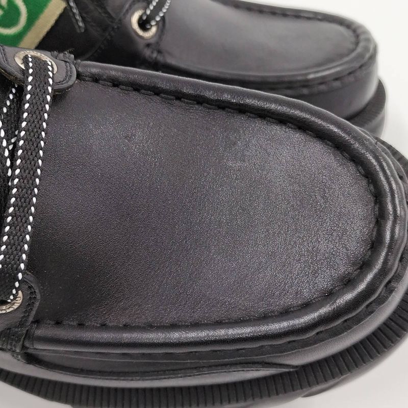 Gucci Ankle Boots Interlocking G Lace Up Short Size 5 1 2 Leather Black — view 8