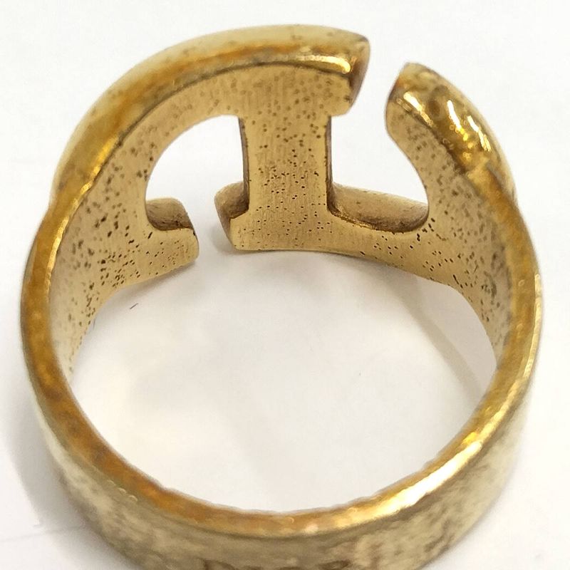 Christian Dior Ring CD Logo Plated GP Gold Size — view 7