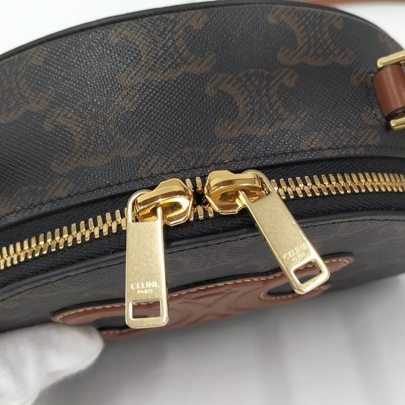 Celine Half Moon Case Leather Brown 10K642 ecm.04 lu — view 7
