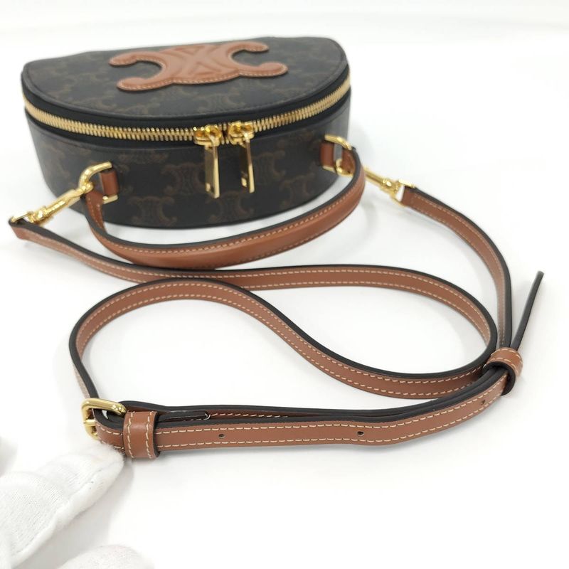 Celine Half Moon Case Leather Brown 10K642 ecm.04 lu — view 4