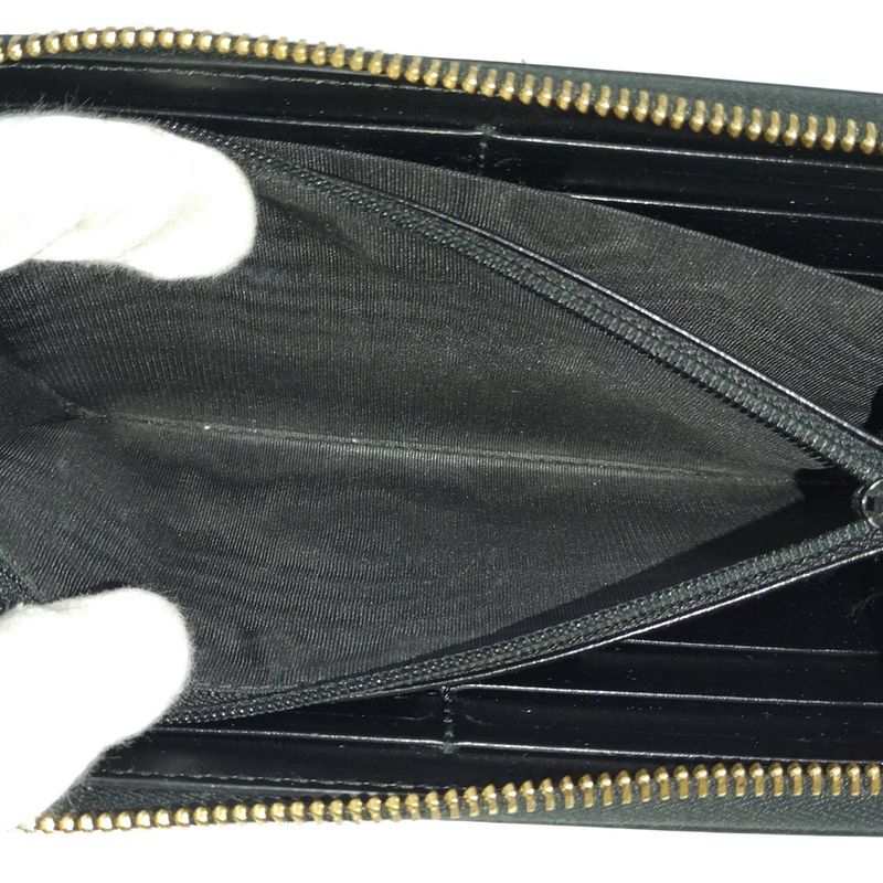 Gucci Round Zipper Long Wallet Leather Black — view 8