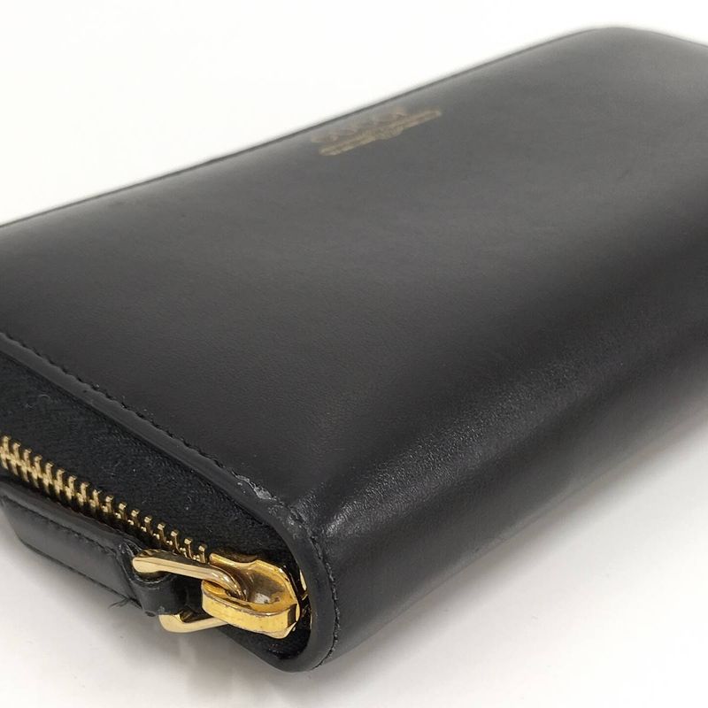Gucci Round Zipper Long Wallet Leather Black — view 5