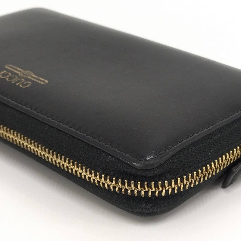 Gucci Round Zipper Long Wallet Leather Black — view 4