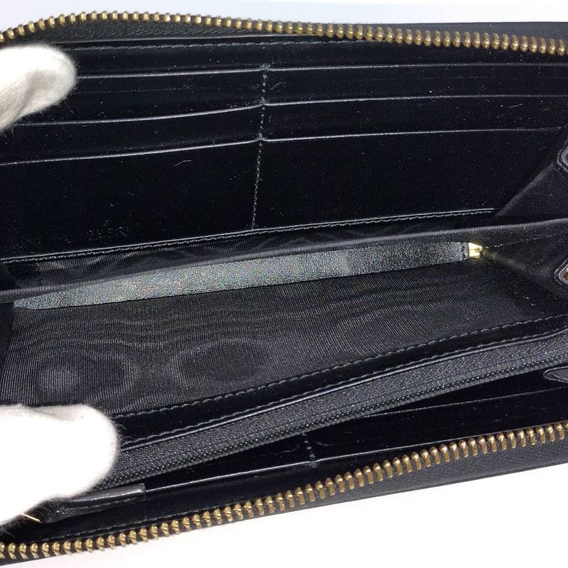 Gucci Round Zipper Long Wallet Leather Black — view 7