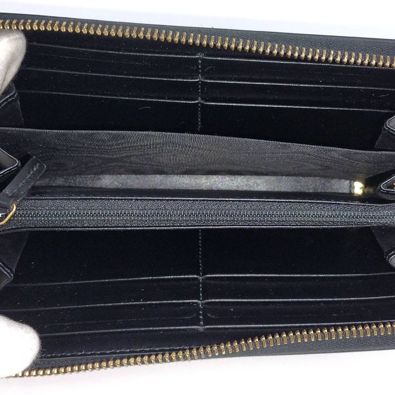 Gucci Round Zipper Long Wallet Leather Black — view 2