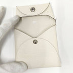 Hermes Coin Case Bastia Leather White Stamped — view 2