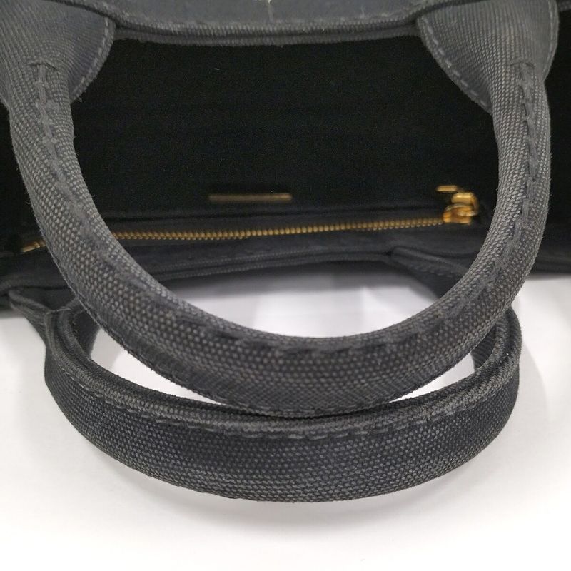 Prada Canapa Tote 2-Way Bag Canvas Black 1 Bg439 — view 6