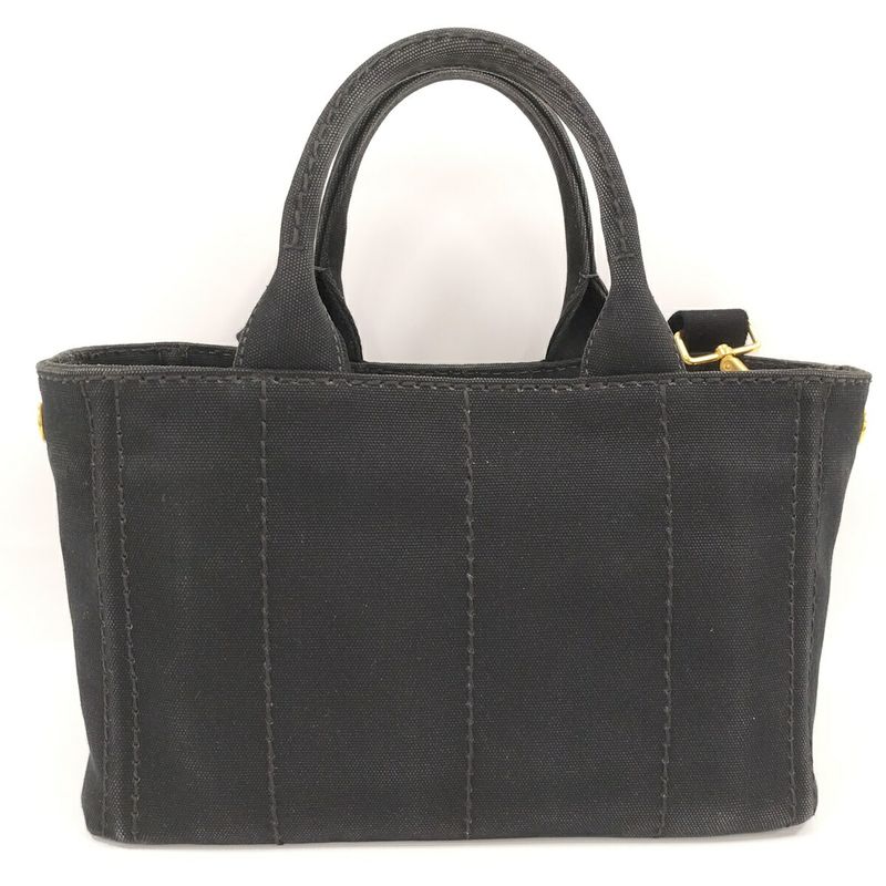 Prada Canapa Tote 2-Way Bag Canvas Black 1 Bg439 — view 2