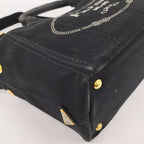 Prada Canapa Tote 2-Way Bag Canvas Black 1 Bg439 — view 3