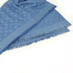 Louis Vuitton Shawl Wool Silk Blue — view 5