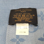 Louis Vuitton Shawl Wool Silk Blue — view 9