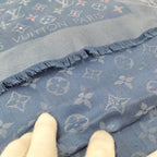 Louis Vuitton Shawl Wool Silk Blue — view 6