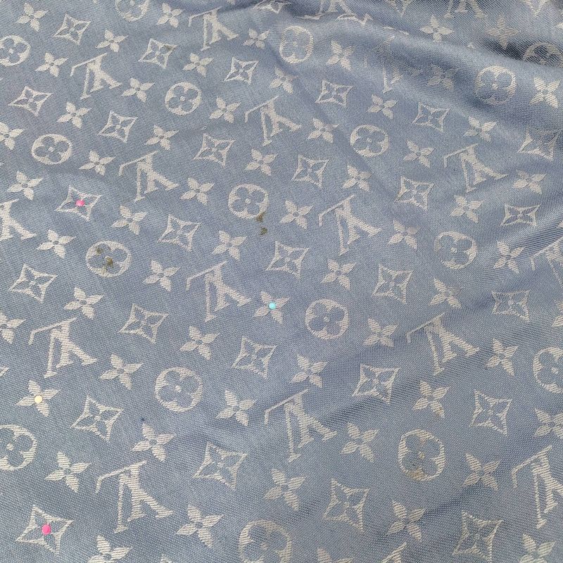 Louis Vuitton Shawl Wool Silk Blue — view 7