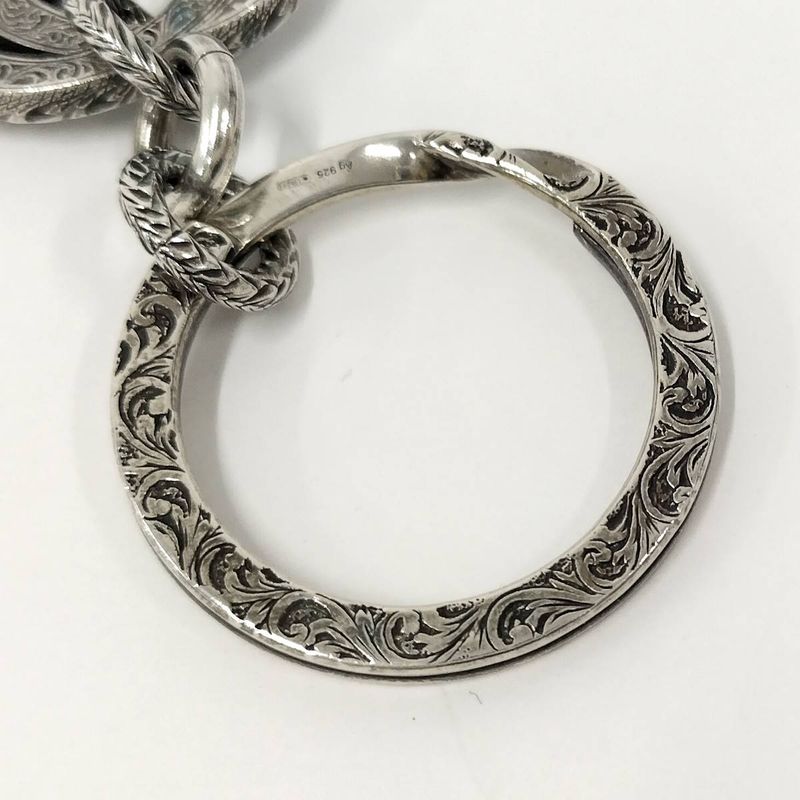 Gucci Key Holder Ring Interlocking G Arabesque SV 925 Silver — view 5
