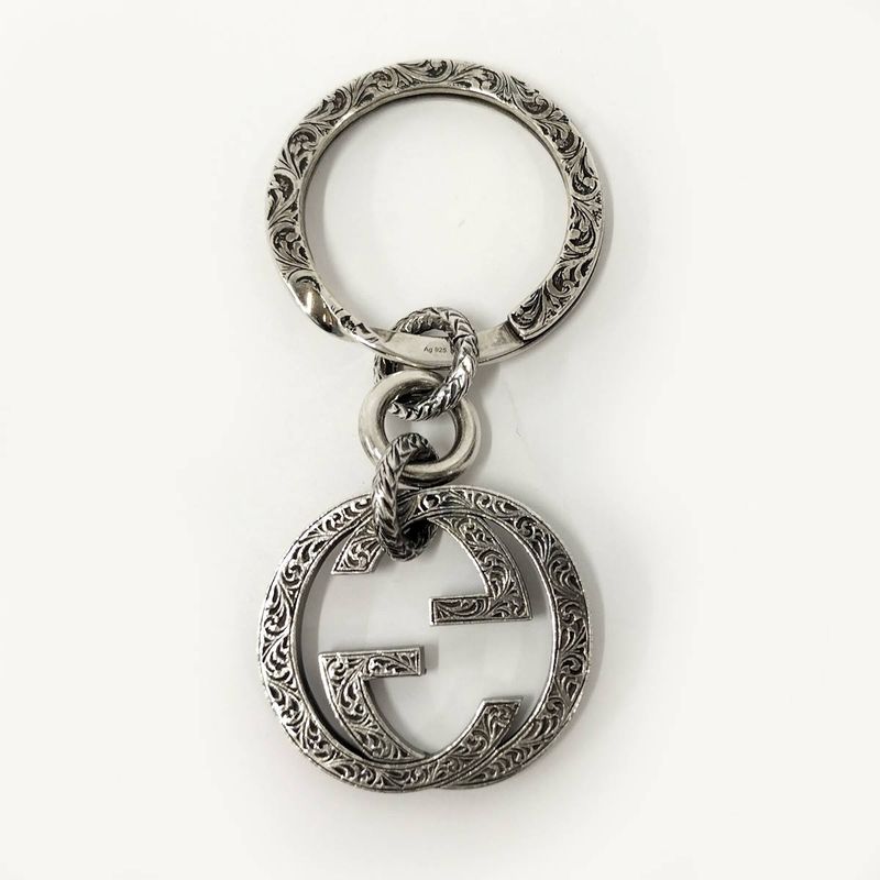 Gucci Key Holder Ring Interlocking G Arabesque SV 925 Silver — view 2