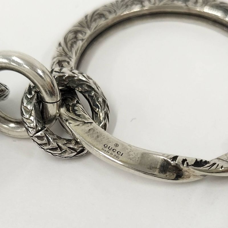 Gucci Key Holder Ring Interlocking G Arabesque SV 925 Silver — view 6