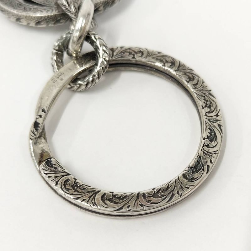 Gucci Key Holder Ring Interlocking G Arabesque SV 925 Silver — view 4