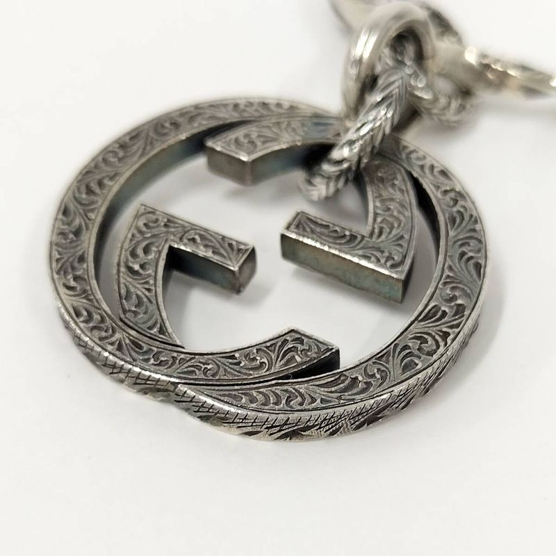 Gucci Key Holder Ring Interlocking G Arabesque SV 925 Silver — view 3