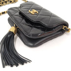 Chanel Chain Clutch Bag Lambskin Leather Black Ap4680 — view 6
