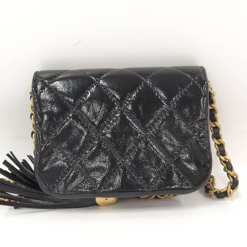 Chanel Chain Clutch Bag Lambskin Leather Black Ap4680 — view 3