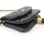 Chanel Chain Clutch Bag Lambskin Leather Black Ap4680 — view 4