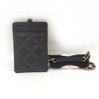 Chanel Chain Shoulder Card Holder Quilted Lambskin Black — view 3