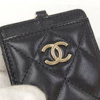 Chanel Chain Shoulder Card Holder Quilted Lambskin Black — view 8