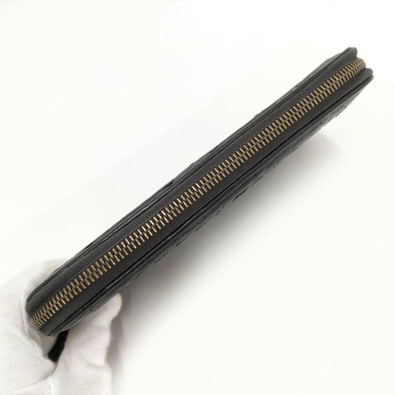 Bottega Veneta Round Zipper Long Wallet Intrecciato Leather Black — view 7