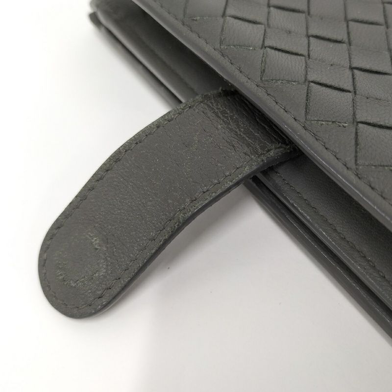 Bottega Veneta Bifold Wallet Intrecciato Leather Khaki — view 7