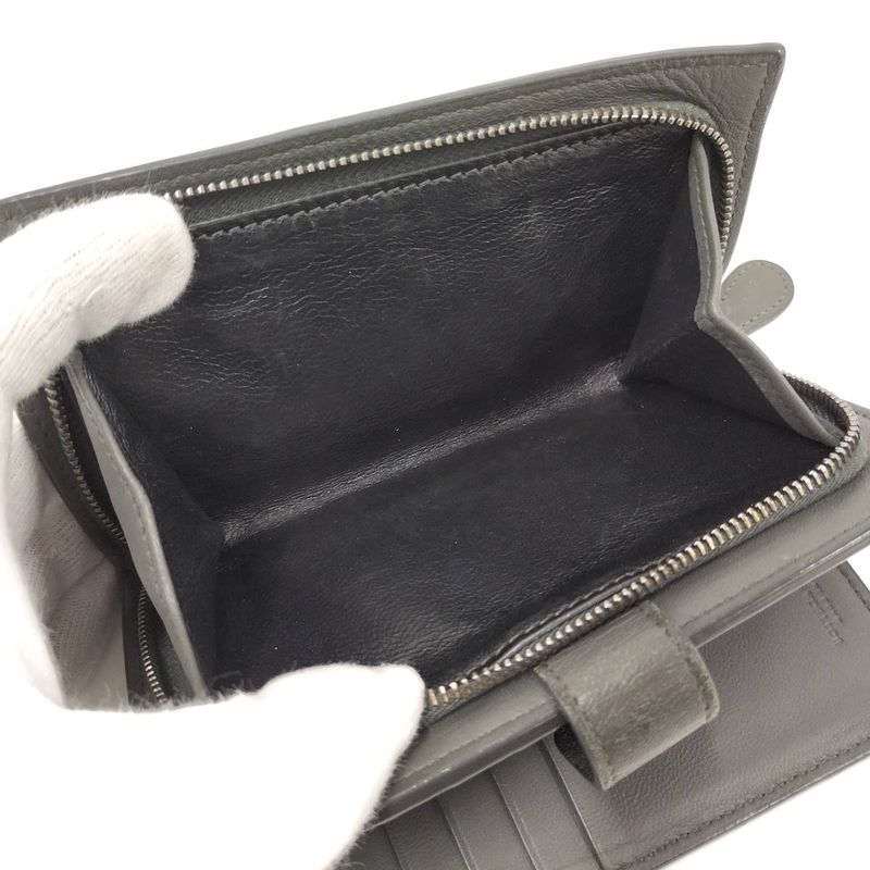 Bottega Veneta Bifold Wallet Intrecciato Leather Khaki — view 9