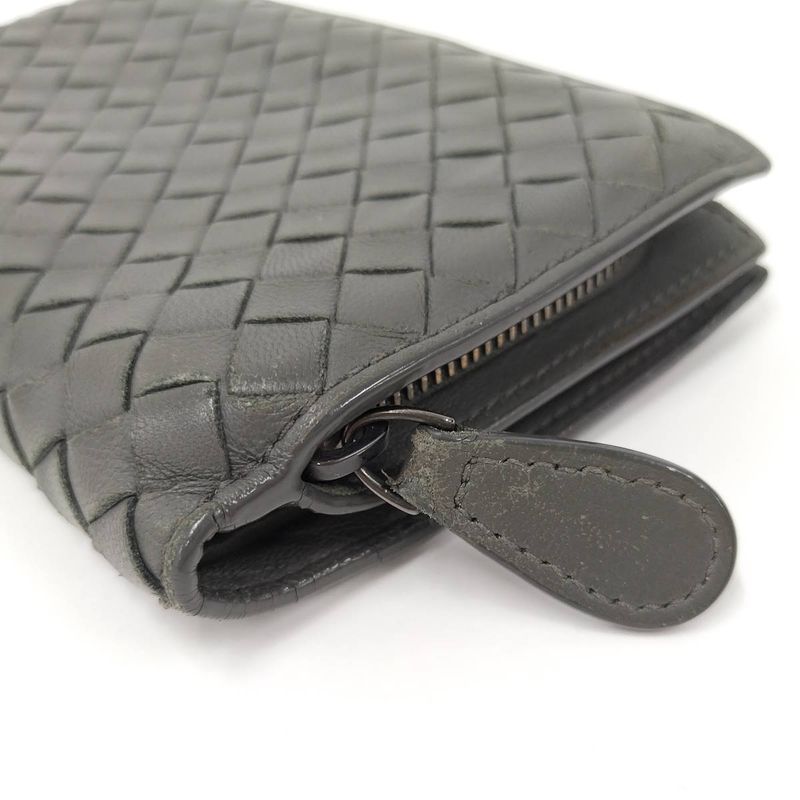 Bottega Veneta Bifold Wallet Intrecciato Leather Khaki — view 4