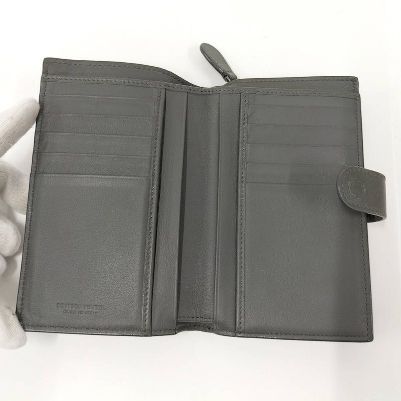Bottega Veneta Bifold Wallet Intrecciato Leather Khaki — view 2